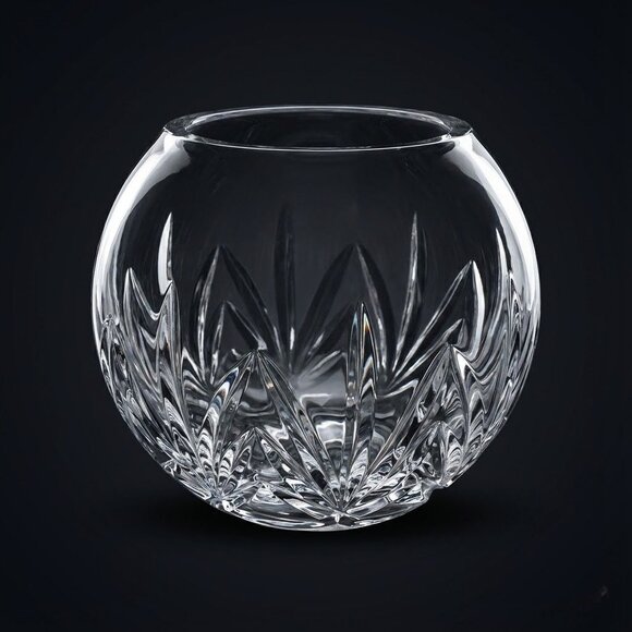 Galway Other - Galway 24% Lead Crystal Round Cut Glass Vase Elegant Design